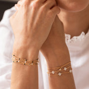 Bracelet plaque or lorraine blanc